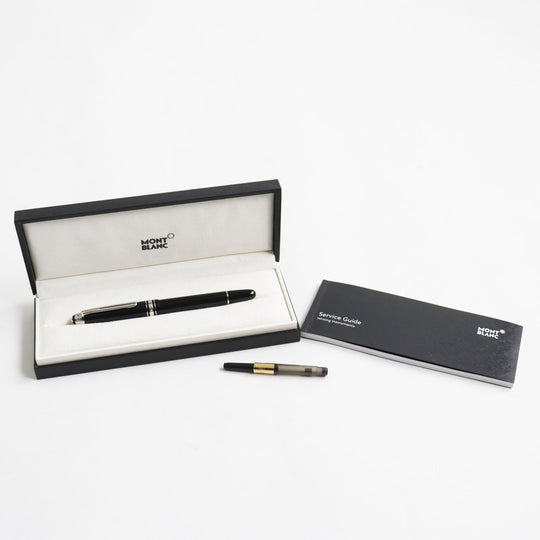 MONTBLANC fountain pen 116075 Main: Precious resin Nib: K14, rhodium inlay Black x silver Meisterstck UNICEF mens(Unisex) Used Authentic