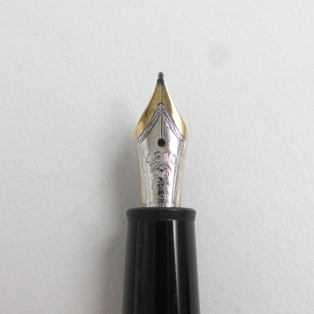 MONTBLANC fountain pen 116075 Main: Precious resin Nib: K14, rhodium inlay Black x silver Meisterstck UNICEF mens(Unisex) Used Authentic