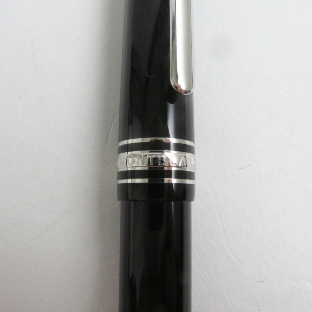 MONTBLANC fountain pen 116075 Main: Precious resin Nib: K14, rhodium inlay Black x silver Meisterstck UNICEF mens(Unisex) Used Authentic