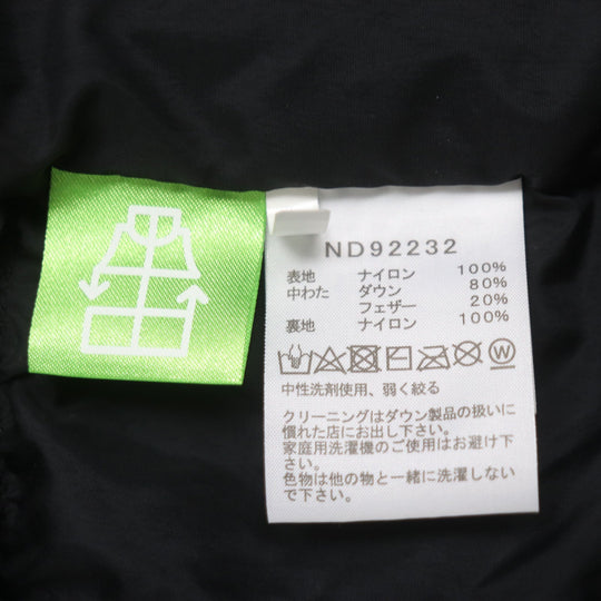 THE NORTH FACE Down vest ND92232 Outer: 100% nylon, Lining: 100% nylon, Filling: 80% down, Filling: 20% feather black Nupsi mens M Used Authentic
