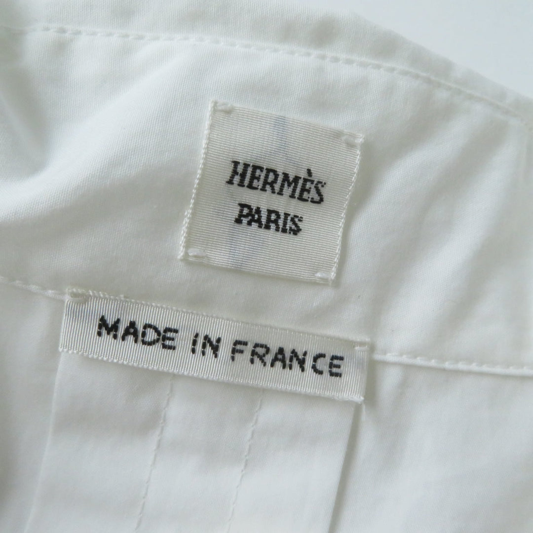 HERMES Short sleeve shirt 2E0607DJ Main: 100% cotton white Women 36 Used Authentic