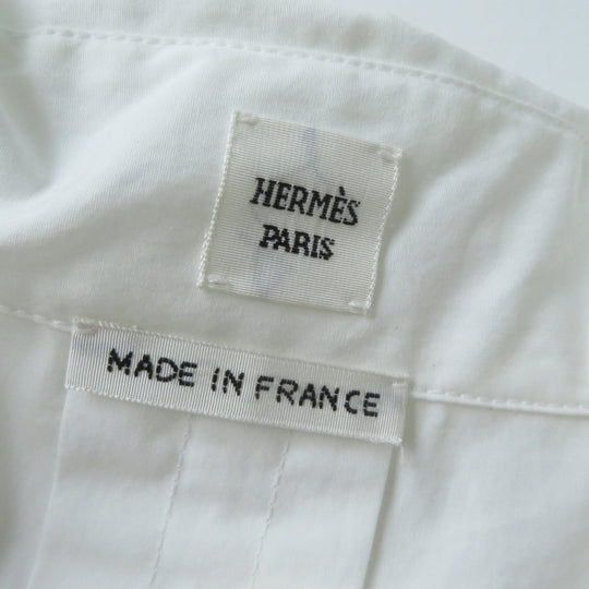 HERMES Short sleeve shirt 2E0607DJ Main: 100% cotton white Women 36 Used Authentic