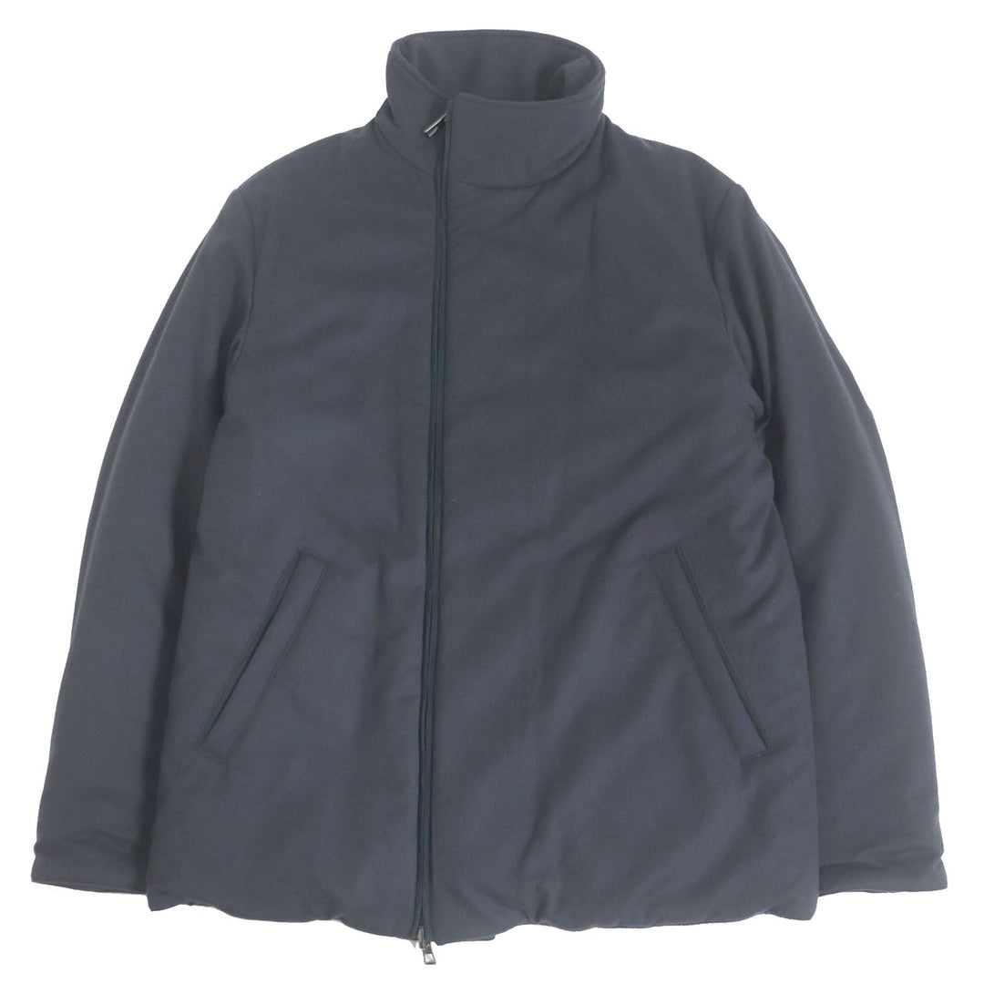 Loro Piana Blouson FAI8308 Outer: 100% nylon, Lining: 94% wool, Lining: 6% cashmere, Filling: 100% cashmere, Inner: 100% polyurethane Leather: goat leather Navy mens XS Used Authentic
