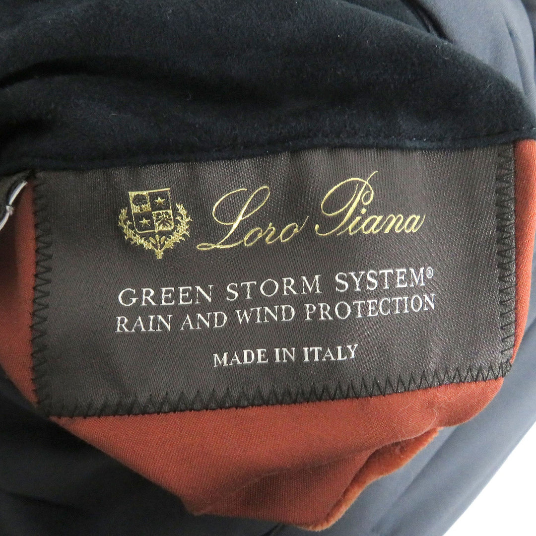 Loro Piana Blouson FAI8308 Outer: 100% nylon, Lining: 94% wool, Lining: 6% cashmere, Filling: 100% cashmere, Inner: 100% polyurethane Leather: goat leather Navy mens XS Used Authentic