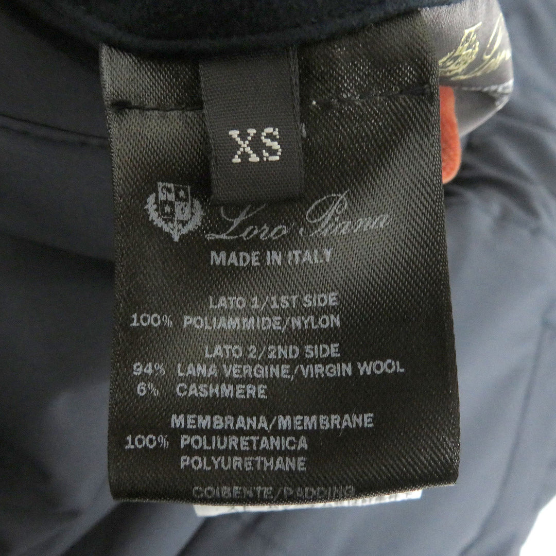 Loro Piana Blouson FAI8308 Outer: 100% nylon, Lining: 94% wool, Lining: 6% cashmere, Filling: 100% cashmere, Inner: 100% polyurethane Leather: goat leather Navy mens XS Used Authentic