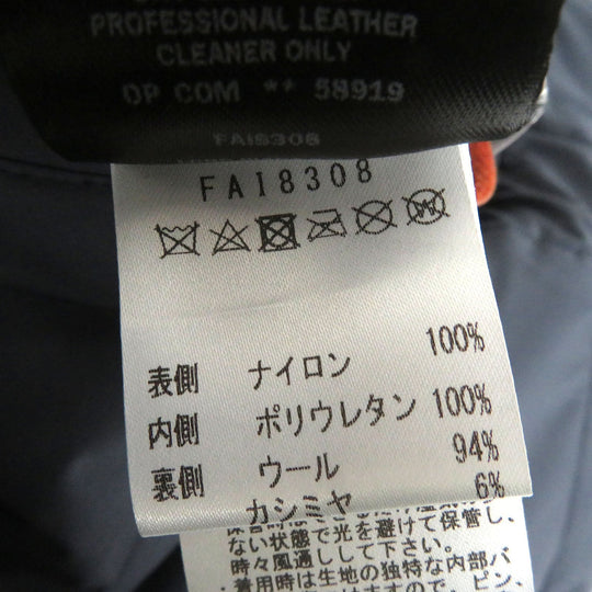 Loro Piana Blouson FAI8308 Outer: 100% nylon, Lining: 94% wool, Lining: 6% cashmere, Filling: 100% cashmere, Inner: 100% polyurethane Leather: goat leather Navy mens XS Used Authentic