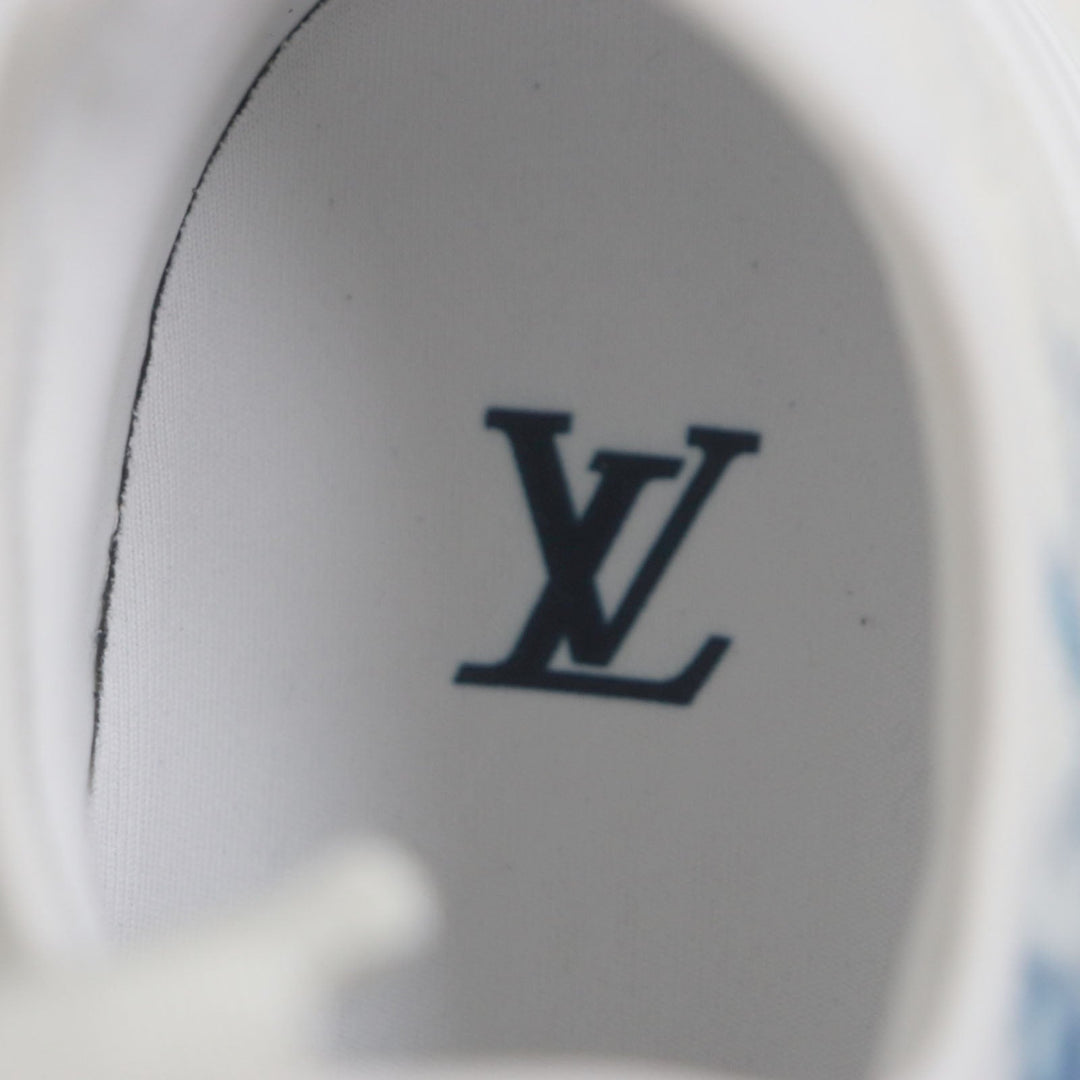 LOUIS VUITTON sneakers Monogram denim White blue Fast Lane Line Monogram 7