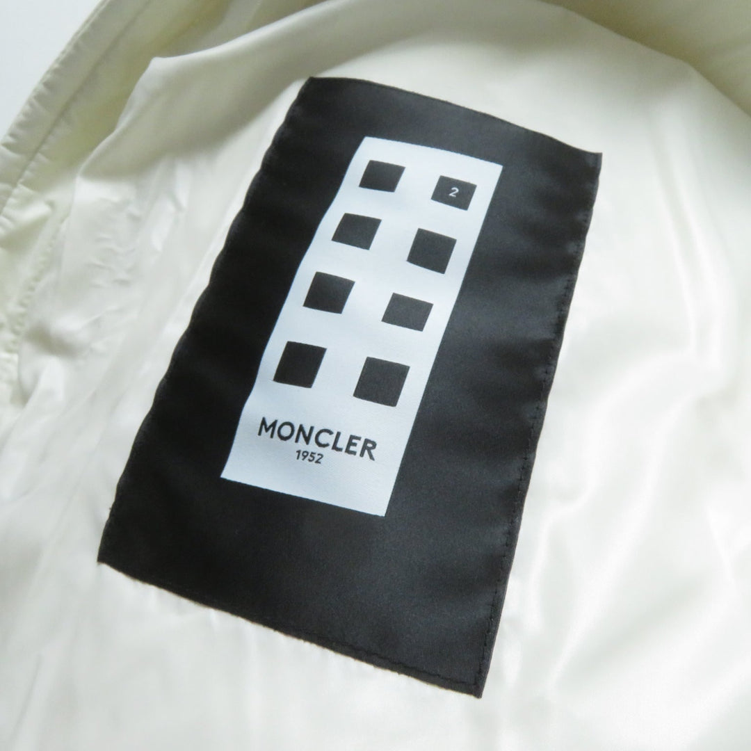 MONCLER Down jacket Outer: 100% polyester, Lining: 100% nylon, Part: 100% nylon Beige x Ivory ROUSAY Women 1 Used Authentic