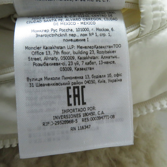 MONCLER Down jacket Outer: 100% polyester, Lining: 100% nylon, Part: 100% nylon Beige x Ivory ROUSAY Women 1 Used Authentic