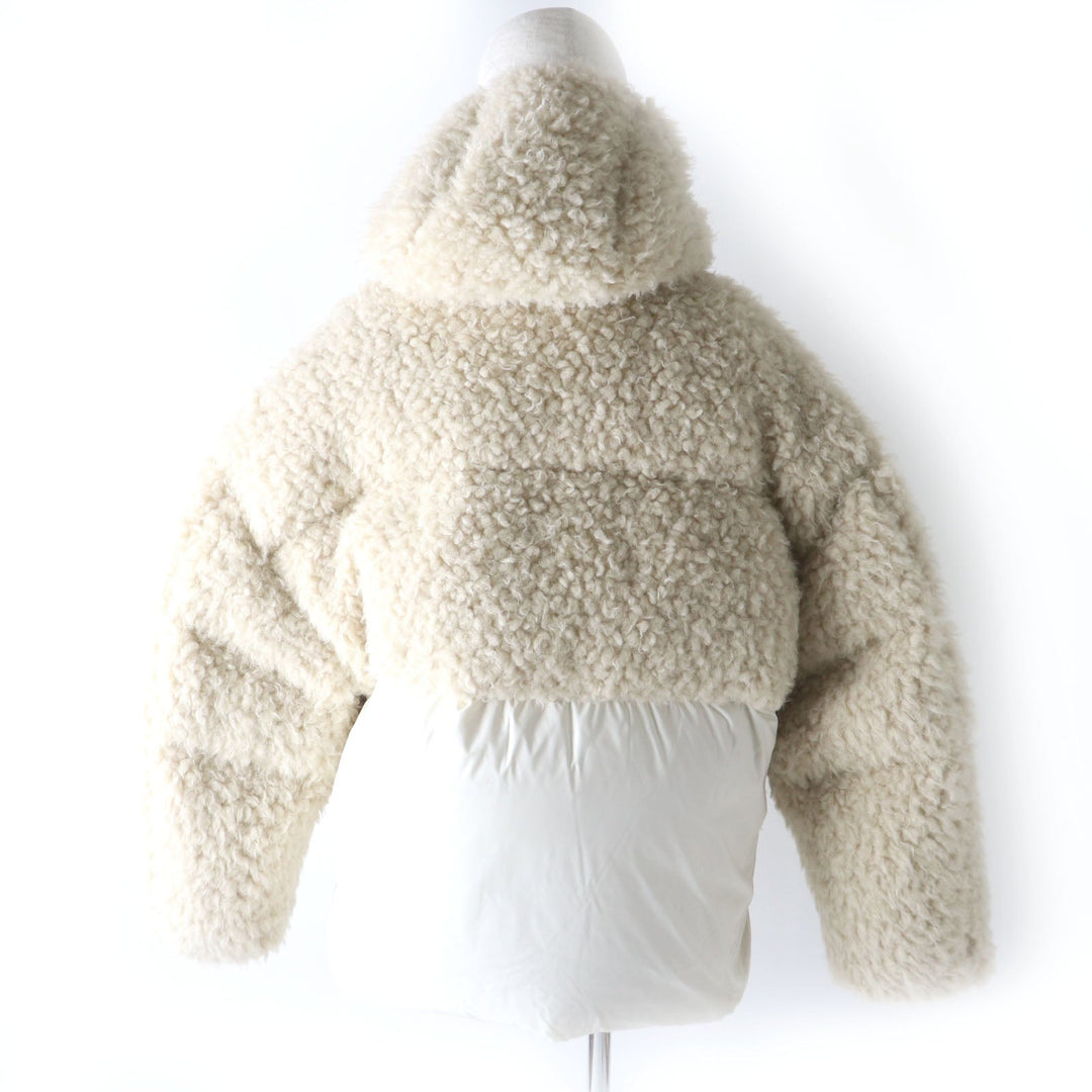 MONCLER Down jacket Outer: 100% polyester, Lining: 100% nylon, Part: 100% nylon Beige x Ivory ROUSAY Women 1 Used Authentic