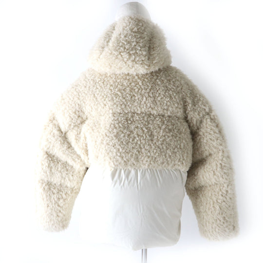 MONCLER Down jacket Outer: 100% polyester, Lining: 100% nylon, Part: 100% nylon Beige x Ivory ROUSAY Women 1 Used Authentic
