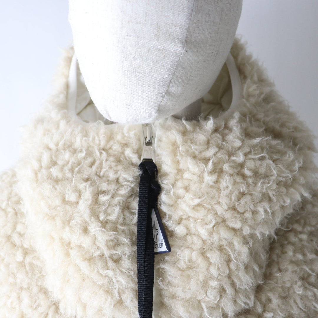 MONCLER Down jacket Outer: 100% polyester, Lining: 100% nylon, Part: 100% nylon Beige x Ivory ROUSAY Women 1 Used Authentic