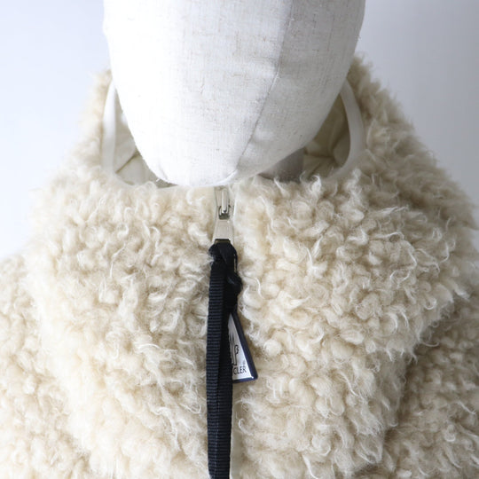MONCLER Down jacket Outer: 100% polyester, Lining: 100% nylon, Part: 100% nylon Beige x Ivory ROUSAY Women 1 Used Authentic