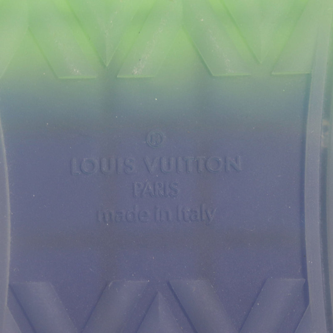 LOUIS VUITTON sneakers 1A9UYN Main: Leather Lime x Blue LV Oriline Richelieu Monogram mens 6 1/2 Used Authentic