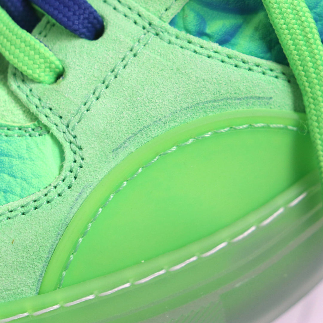 LOUIS VUITTON sneakers 1A9UYN Main: Leather Lime x Blue LV Oriline Richelieu Monogram mens 6 1/2 Used Authentic