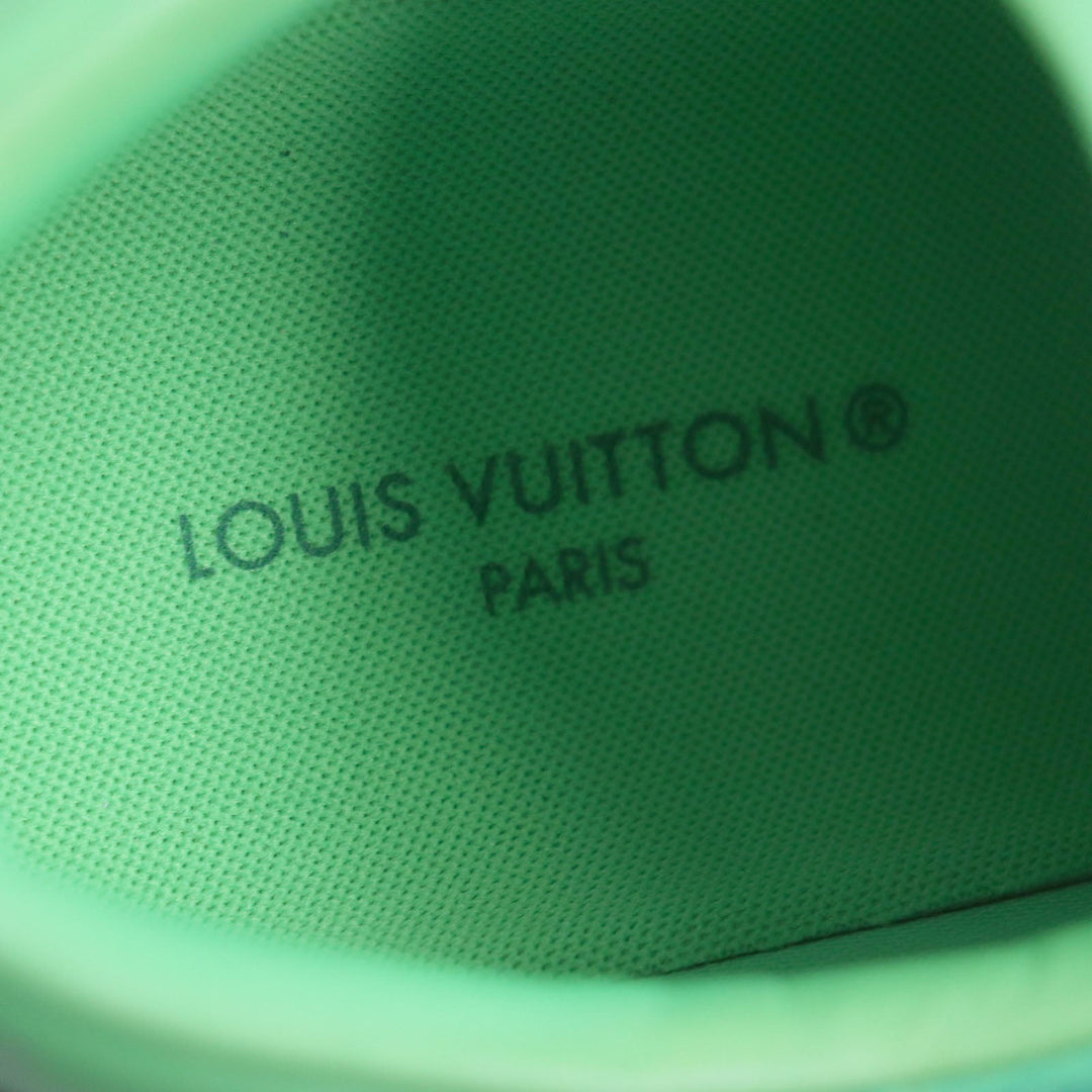 LOUIS VUITTON sneakers 1A9UYN Main: Leather Lime x Blue LV Oriline Richelieu Monogram mens 6 1/2 Used Authentic
