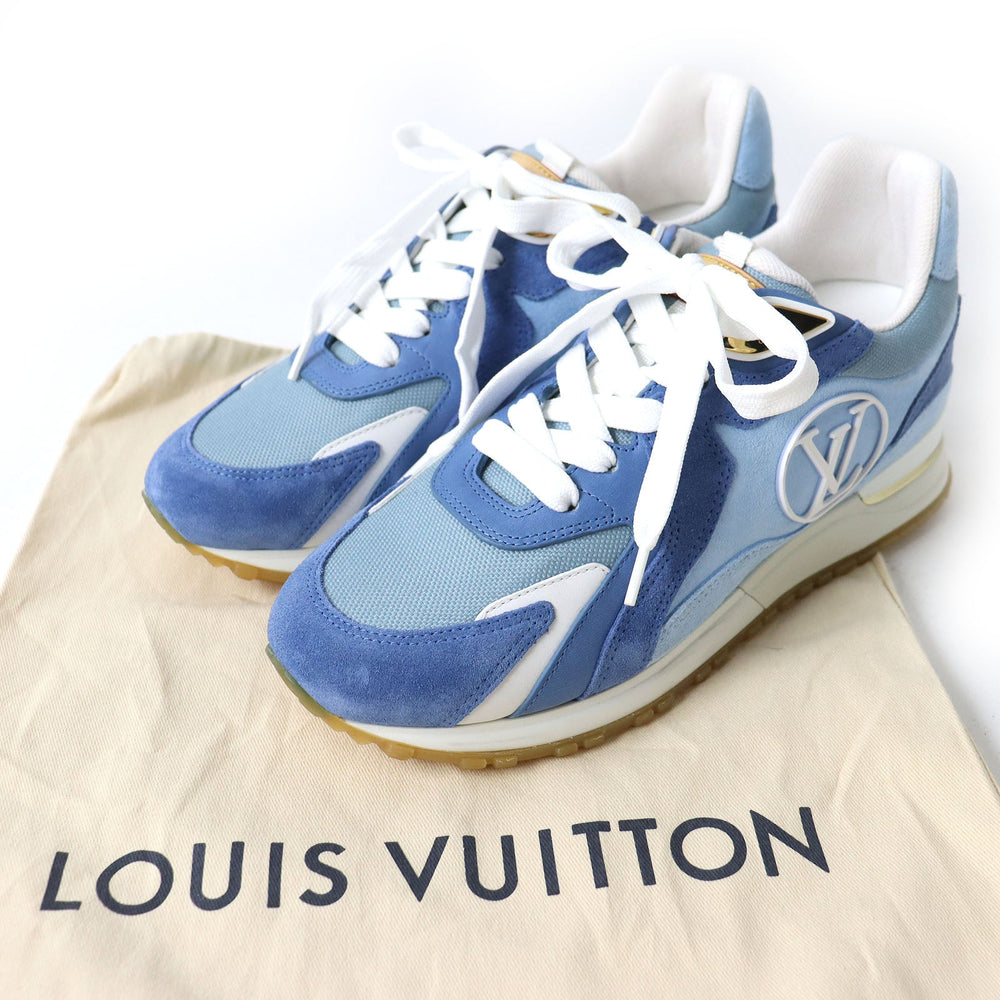 LOUIS VUITTON sneakers Part: suede Blue x White type Runaway line Women 35 1/2 Used Authentic