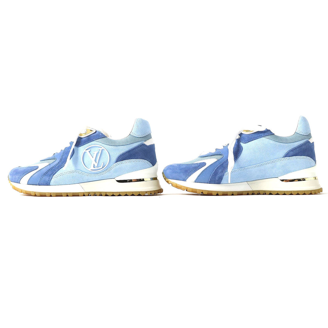 LOUIS VUITTON sneakers Part: suede Blue x White type Runaway line Women 35 1/2 Used Authentic