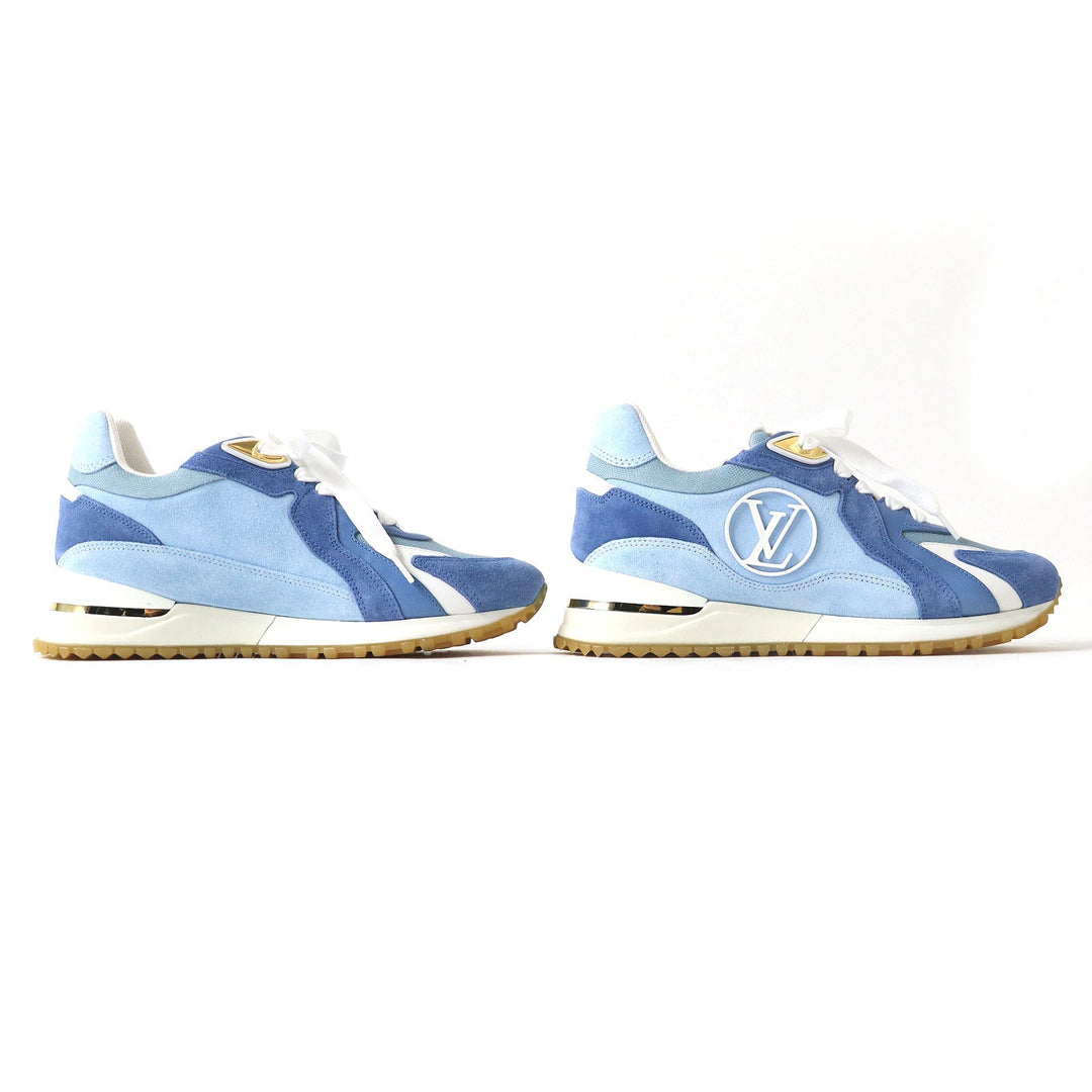 LOUIS VUITTON sneakers Part: suede Blue x White type Runaway line Women 35 1/2 Used Authentic