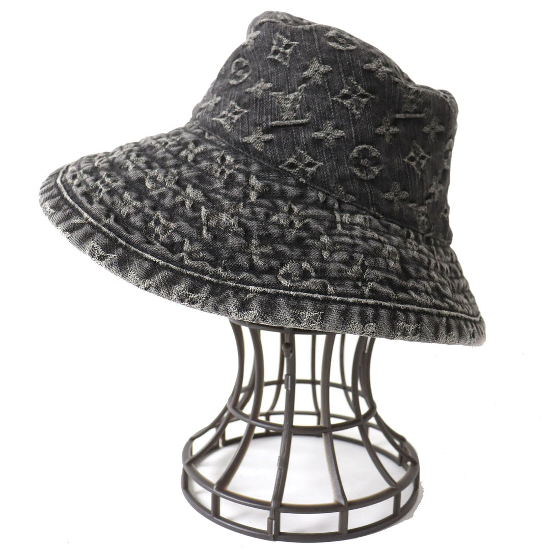 LOUIS VUITTON hat 410907 Main: 100% cotton Black type Women S Used Authentic