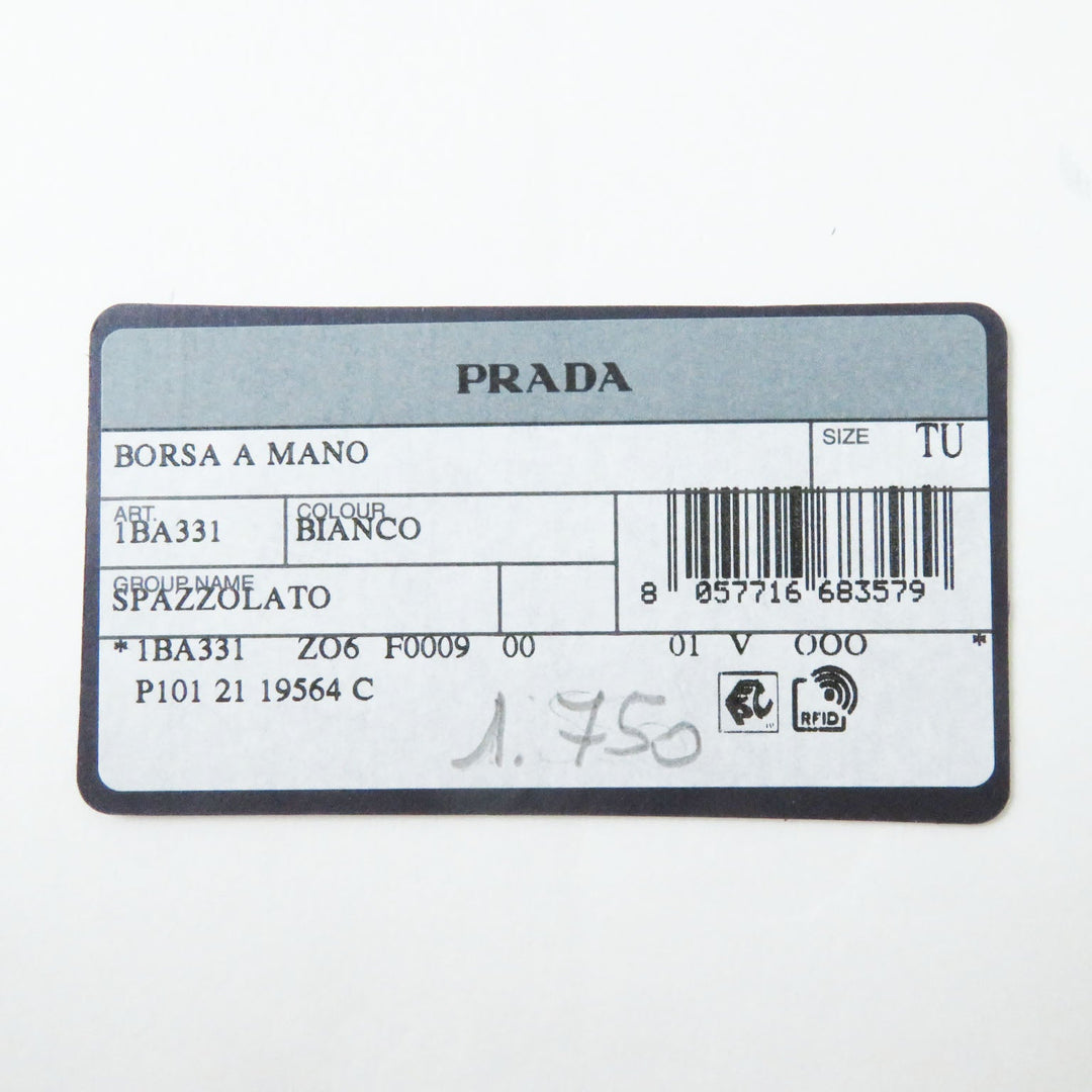 PRADA Shoulder Bag 1BA331 SPAZZOLATO (brushed leather) BIANCO Small Brushed Leather Women Used Authentic