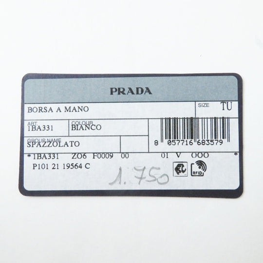 PRADA Shoulder Bag 1BA331 SPAZZOLATO (brushed leather) BIANCO Small Brushed Leather Women Used Authentic