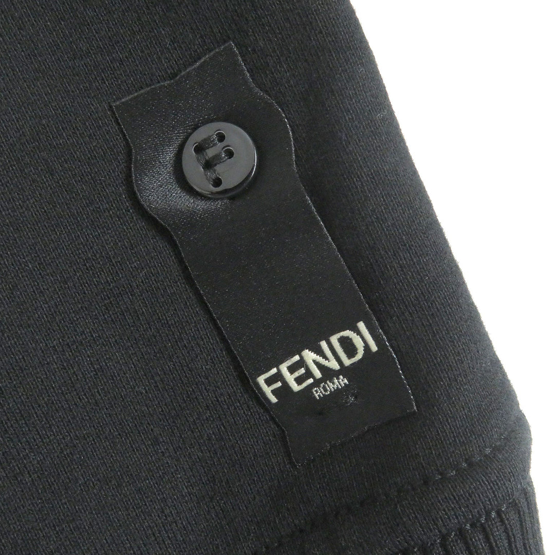 FENDI sweat FY0178 Main: 100% cotton, Part: , Rib: 97% cotton, 3% polyurethane Embroidery: 48% acrylic, 39% wool, 13% silk black mens S Used Authentic