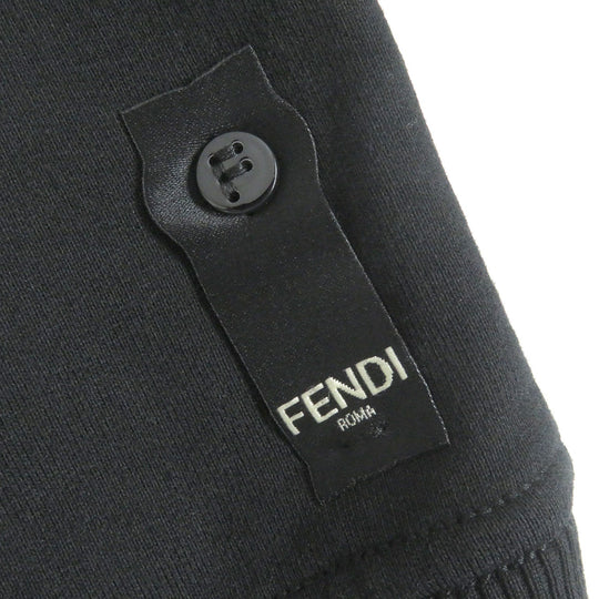 FENDI sweat FY0178 Main: 100% cotton, Part: , Rib: 97% cotton, 3% polyurethane Embroidery: 48% acrylic, 39% wool, 13% silk black mens S Used Authentic