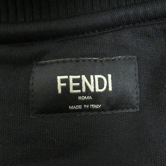 FENDI sweat FY0178 Main: 100% cotton, Part: , Rib: 97% cotton, 3% polyurethane Embroidery: 48% acrylic, 39% wool, 13% silk black mens S Used Authentic