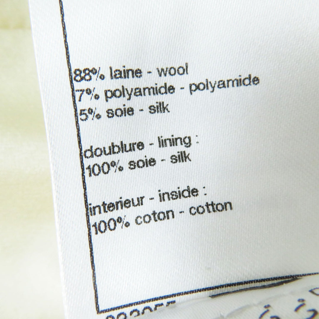 CHANEL Tweed skirt P59644 Outer: 88% wool, Outer: 7% nylon, Outer: 5% silk, Lining: 100% silk, Part: 100% cotton Ivory Women 36 Used Authentic