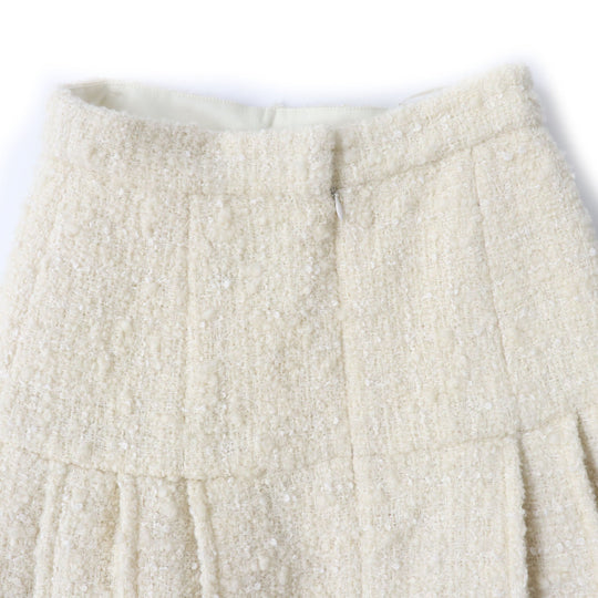 CHANEL Tweed skirt P59644 Outer: 88% wool, Outer: 7% nylon, Outer: 5% silk, Lining: 100% silk, Part: 100% cotton Ivory Women 36 Used Authentic