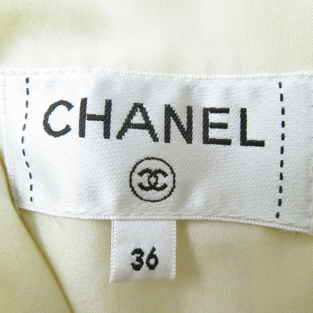 CHANEL Tweed skirt P59644 Outer: 88% wool, Outer: 7% nylon, Outer: 5% silk, Lining: 100% silk, Part: 100% cotton Ivory Women 36 Used Authentic