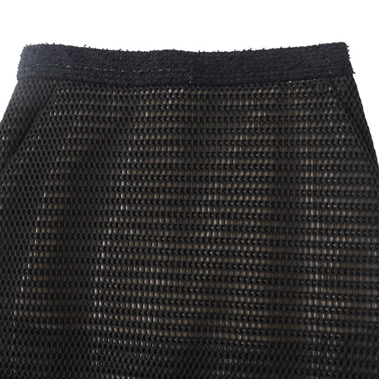 CHANEL Tight Skirt P45897 Outer: 100% nylon, Lining: 100% silk, Part: 77% nylon, Part: 13% wool, Part: 10% rayon black Women 34 Used Authentic
