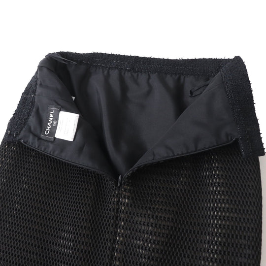 CHANEL Tight Skirt P45897 Outer: 100% nylon, Lining: 100% silk, Part: 77% nylon, Part: 13% wool, Part: 10% rayon black Women 34 Used Authentic