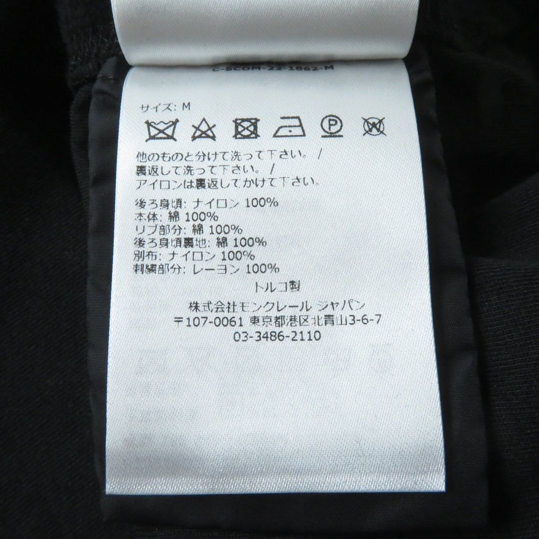 MONCLER pullover Main: 100% cotton, back body: 100% nylon, rib part: 100% cotton, back body lining: 100% cotton, other fabric: 100% nylon, embroidery part: 100% rayon black SWEAT SHIRT Women M Used Authentic