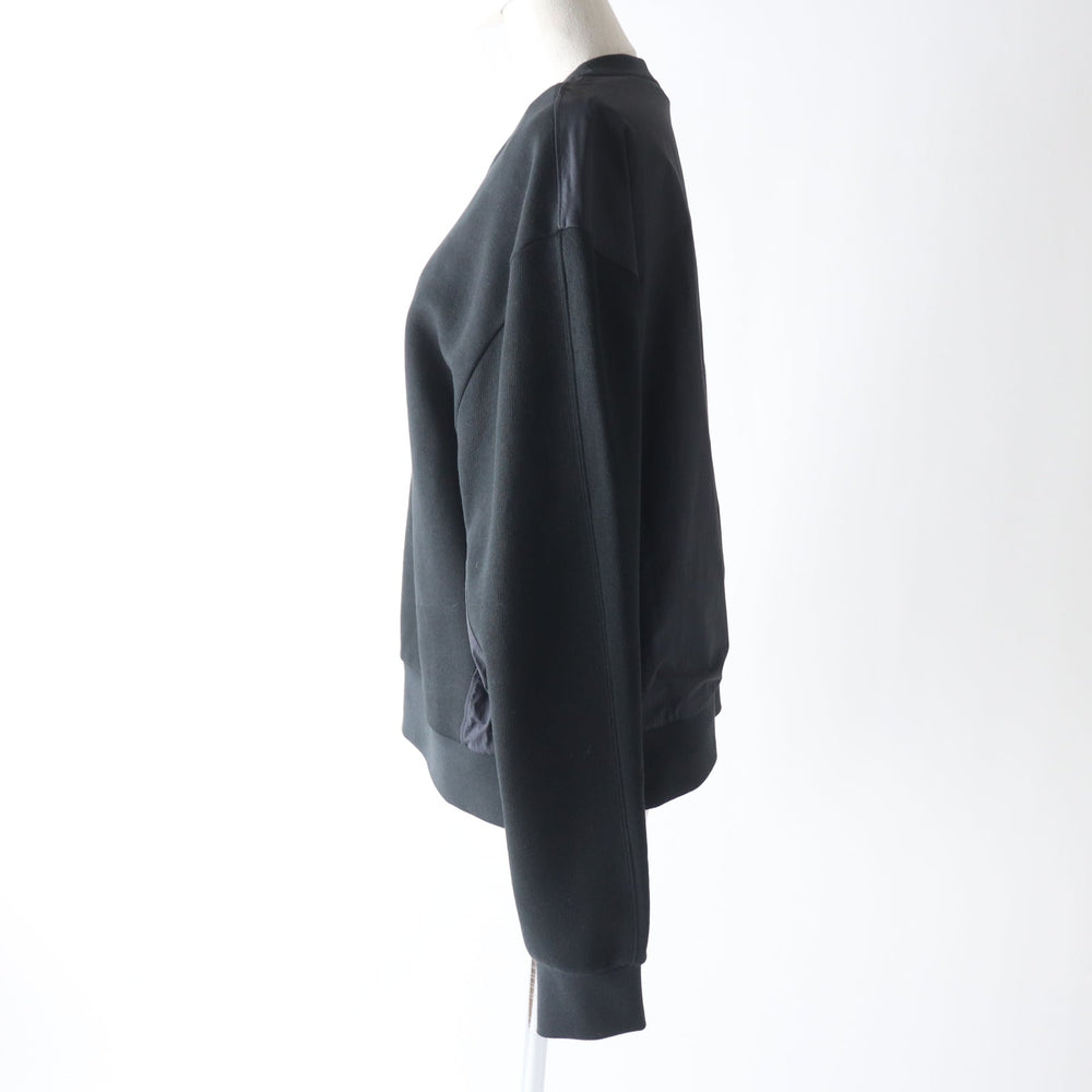 MONCLER pullover Main: 100% cotton, back body: 100% nylon, rib part: 100% cotton, back body lining: 100% cotton, other fabric: 100% nylon, embroidery part: 100% rayon black SWEAT SHIRT Women M Used Authentic