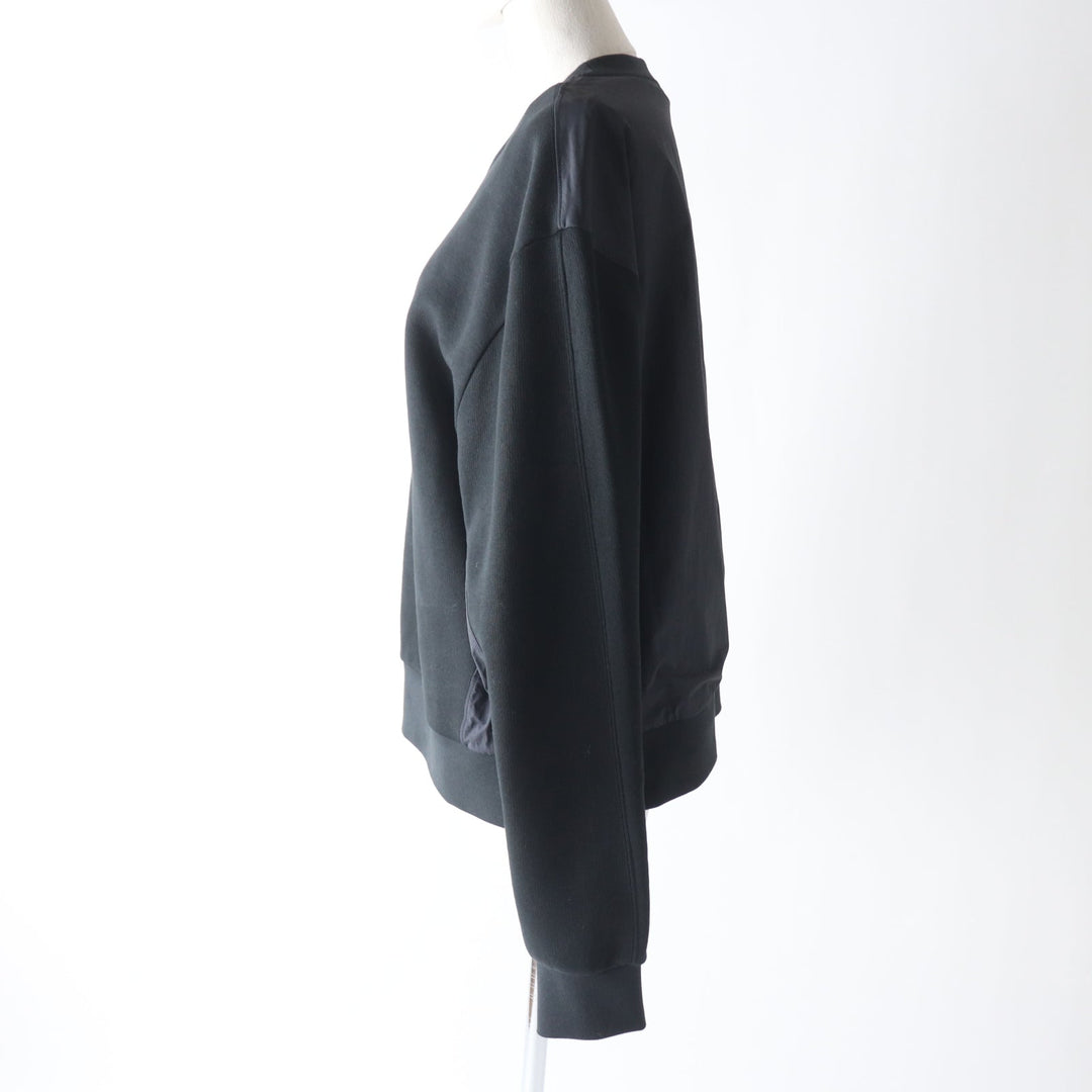 MONCLER pullover Main: 100% cotton, back body: 100% nylon, rib part: 100% cotton, back body lining: 100% cotton, other fabric: 100% nylon, embroidery part: 100% rayon black SWEAT SHIRT Women M Used Authentic