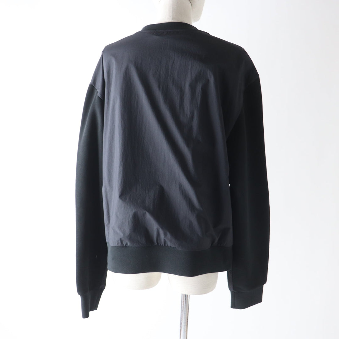 MONCLER pullover Main: 100% cotton, back body: 100% nylon, rib part: 100% cotton, back body lining: 100% cotton, other fabric: 100% nylon, embroidery part: 100% rayon black SWEAT SHIRT Women M Used Authentic