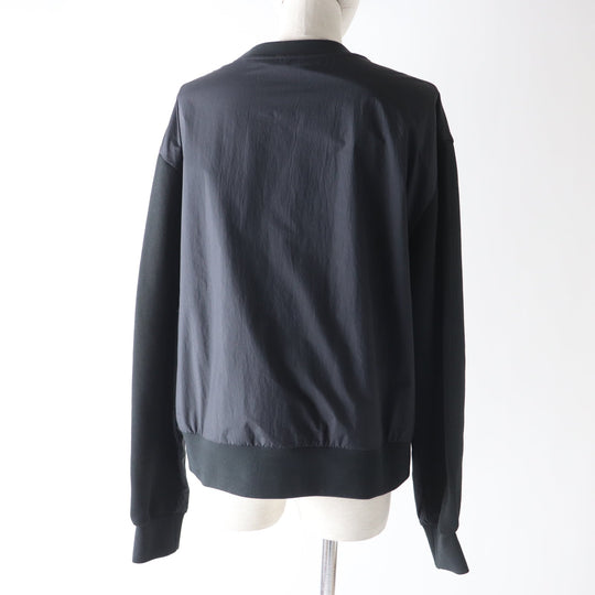 MONCLER pullover Main: 100% cotton, back body: 100% nylon, rib part: 100% cotton, back body lining: 100% cotton, other fabric: 100% nylon, embroidery part: 100% rayon black SWEAT SHIRT Women S Used Authentic
