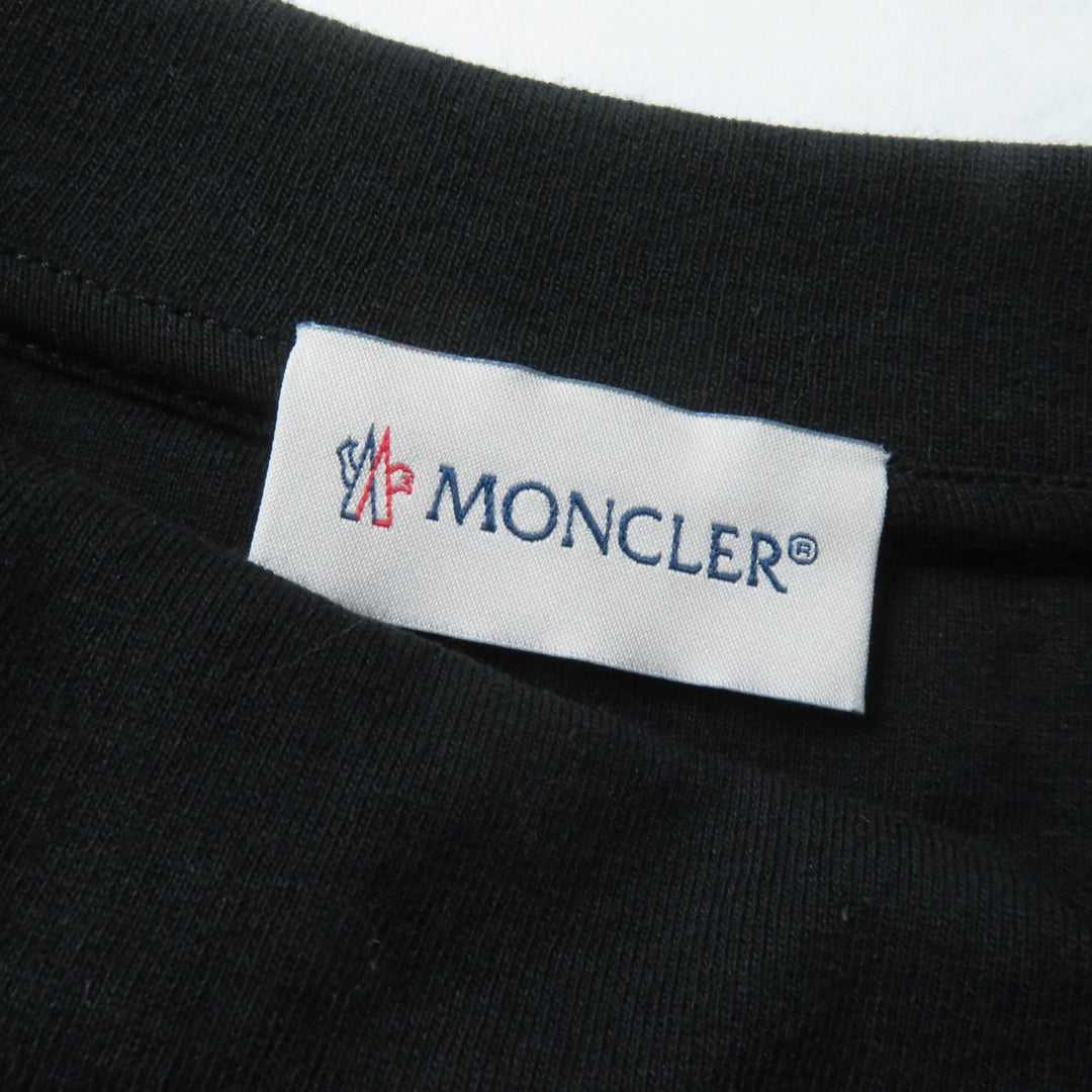 MONCLER pullover Main: 100% cotton, back body: 100% nylon, rib part: 100% cotton, back body lining: 100% cotton, other fabric: 100% nylon, embroidery part: 100% rayon black SWEAT SHIRT Women S Used Authentic