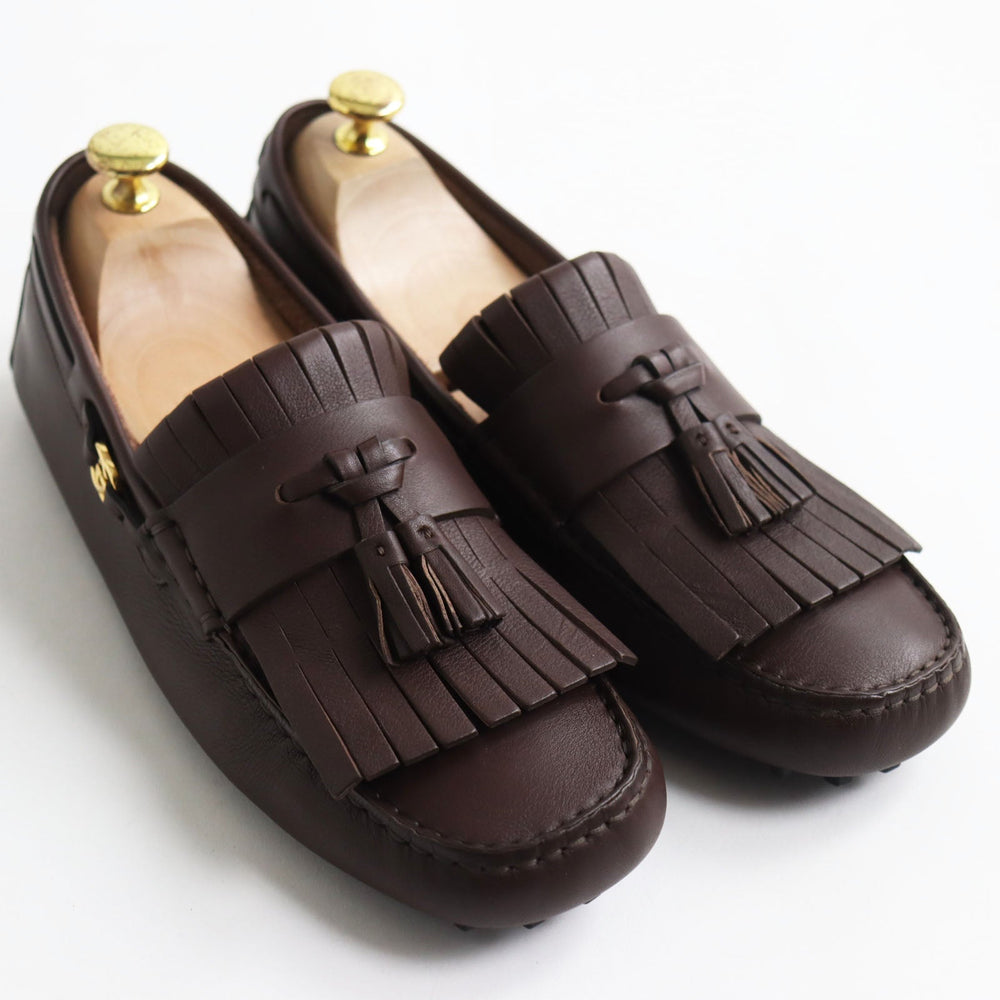 GUCCI loafers 624699 Main: Leather Brown mens 7 1/2 Used Authentic