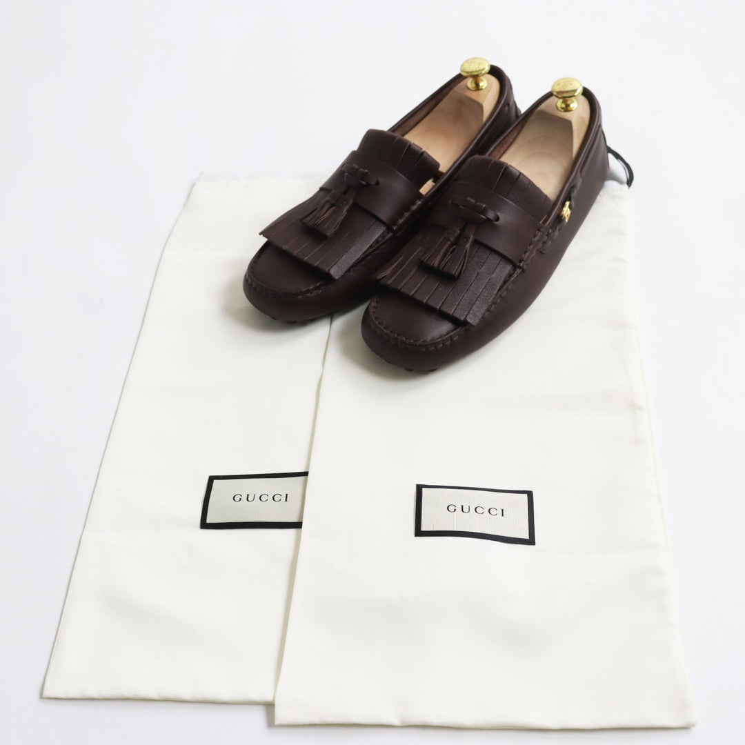 GUCCI loafers 624699 Main: Leather Brown mens 7 1/2 Used Authentic