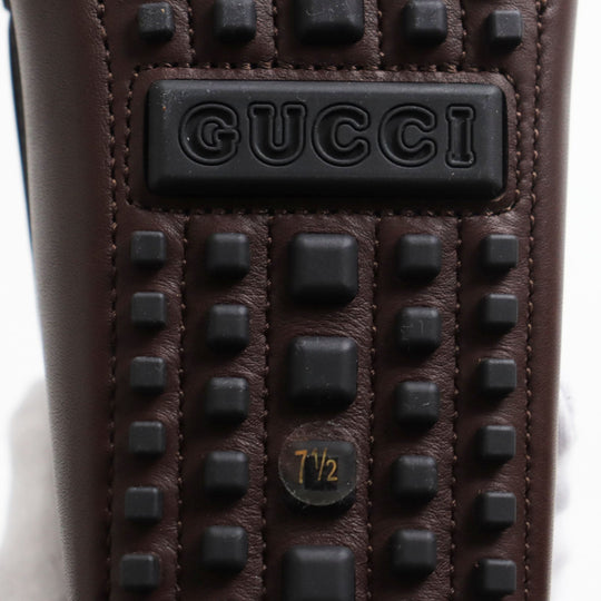 GUCCI loafers 624699 Main: Leather Brown mens 7 1/2 Used Authentic