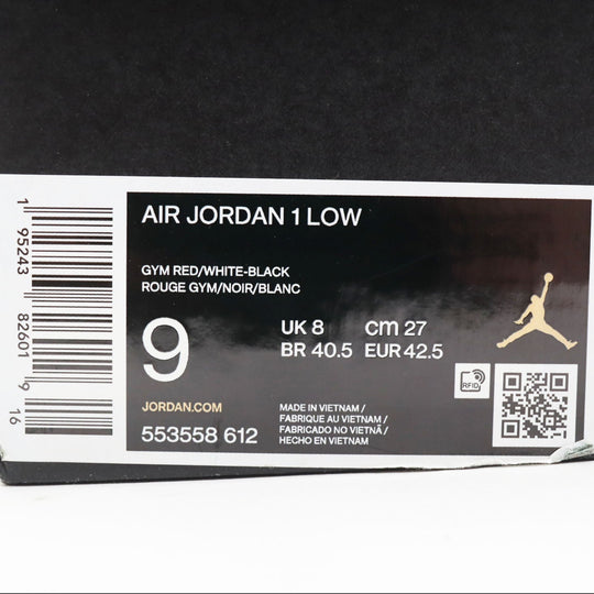 NIKE sneakers 553558 612 leather Black x Red x White AIR JORDAN 1 LOW 42.5