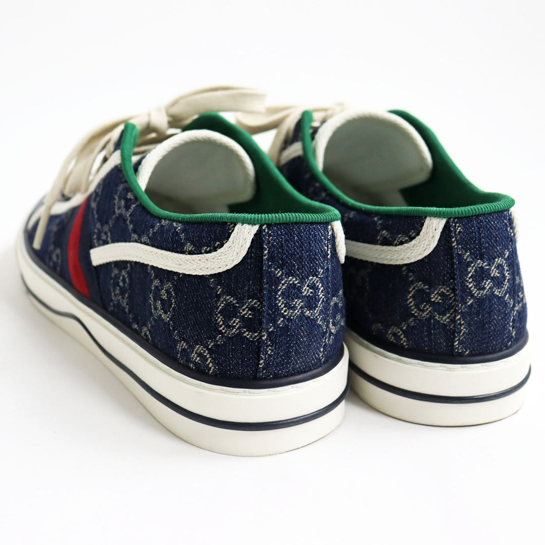 GUCCI Low cut sneakers 606111 GG jacquard denim multicolor Gucci Tennis 1977 mens 7+ Used Authentic