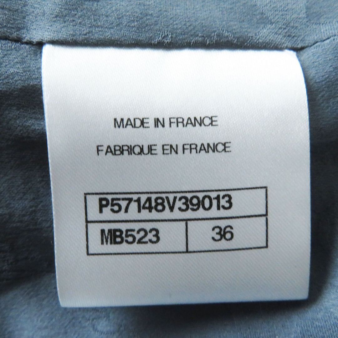 CHANEL coat P57148 Outer material: 43% rayon, 26% acrylic, 13% wool, 10% polyester, 7% nylon, 1% fiber, 100% silk Yellow x gray Women 36 Used Authentic