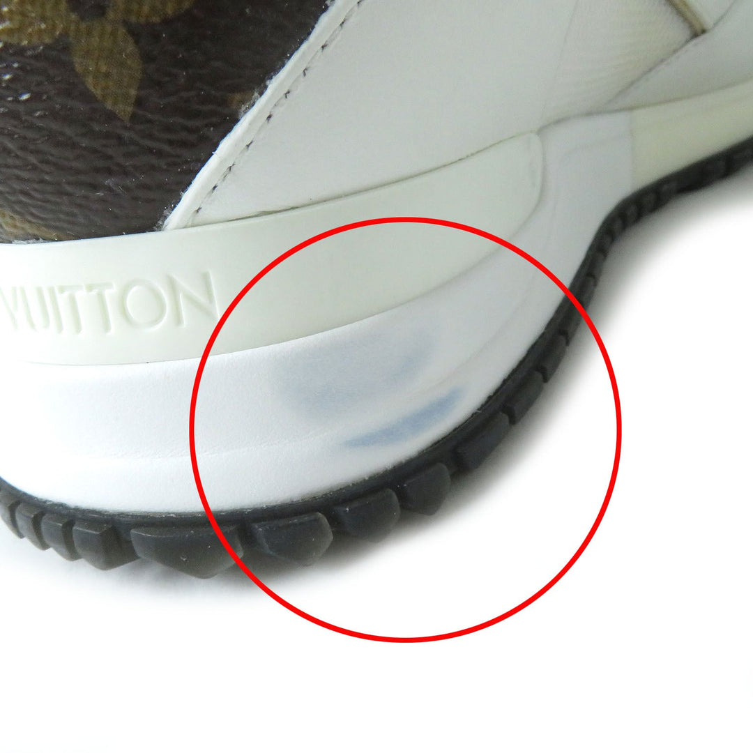 LOUIS VUITTON sneakers Mesh, PVC White brown Runaway line Women 38 Used Authentic