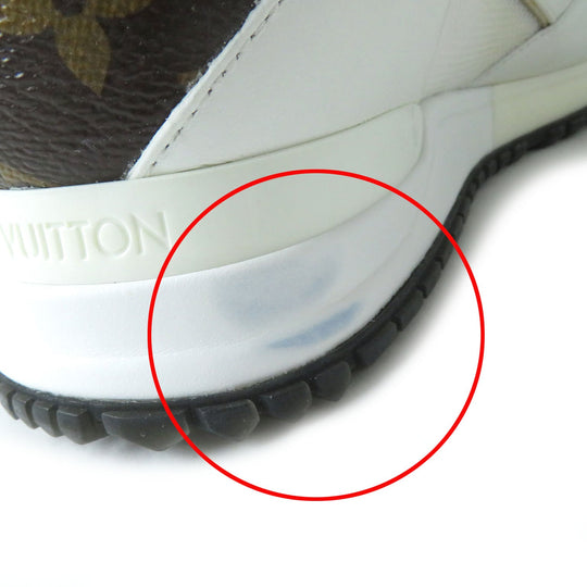 LOUIS VUITTON sneakers Mesh, PVC White brown Runaway line Women 38 Used Authentic