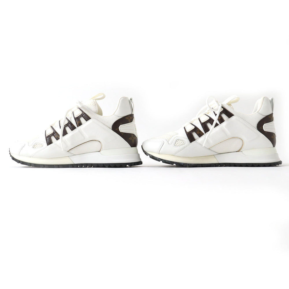 LOUIS VUITTON sneakers Mesh, PVC White brown Runaway line Women 38 Used Authentic