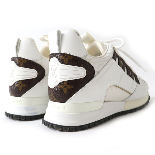 LOUIS VUITTON sneakers Mesh, PVC White brown Runaway line Women 38 Used Authentic